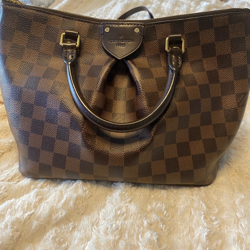 Louis Vuitton Damier Ebene Siena PM Bag Red interior